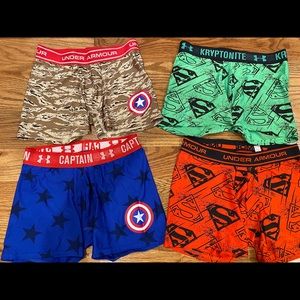 Lot of 5 Under Armour Boys Compression Boxers